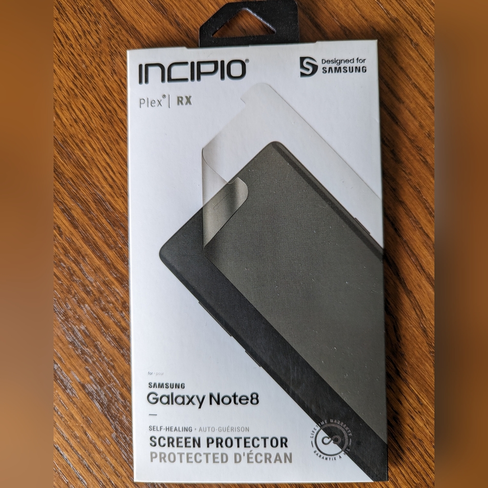 Galaxy Note 8 Incipio self healing screen protector